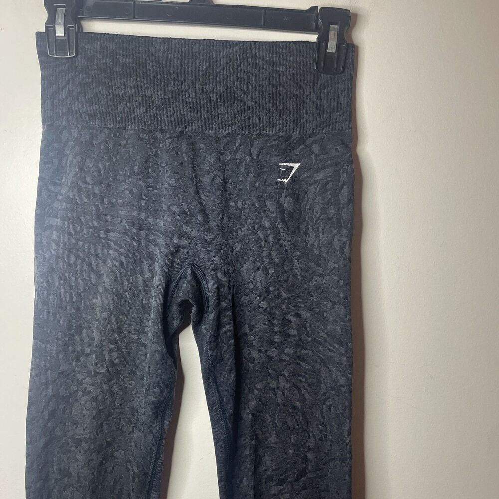 GYMSHARK Adapt Compression Leggings Black Animal Workout Hi Rise XS